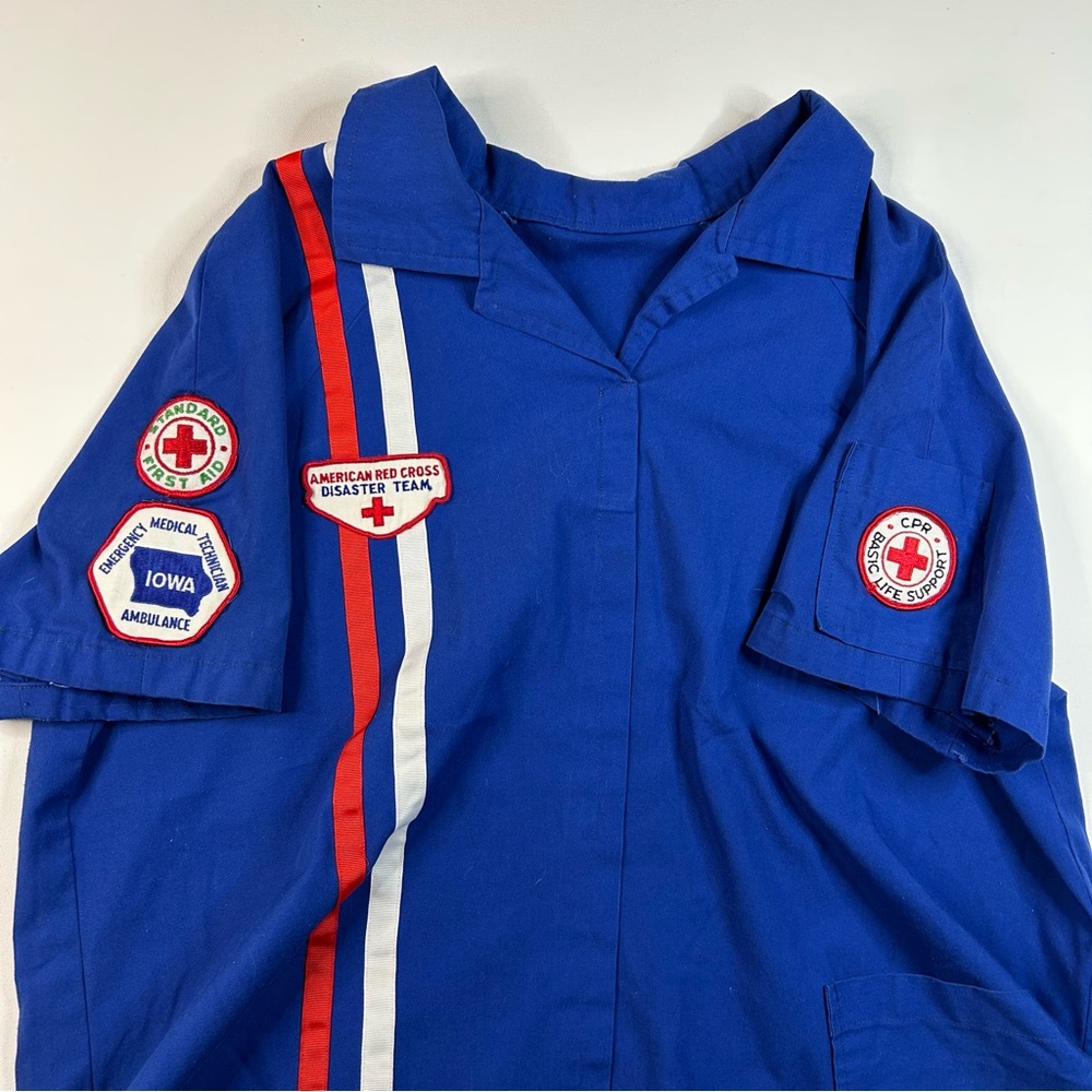 Vintage American Red Cross Disaster Relief EMT First Aid Top Uniform L/XL Adult